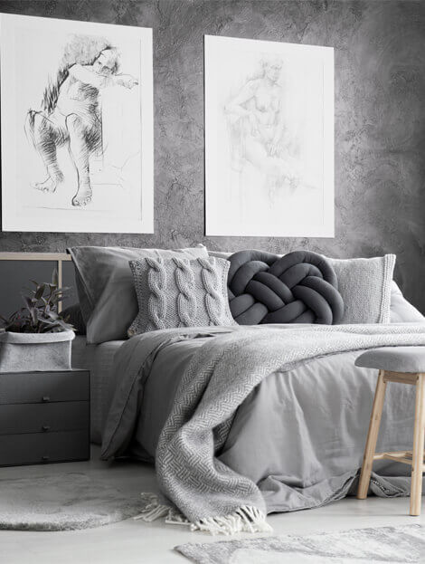 Black and white bedroom