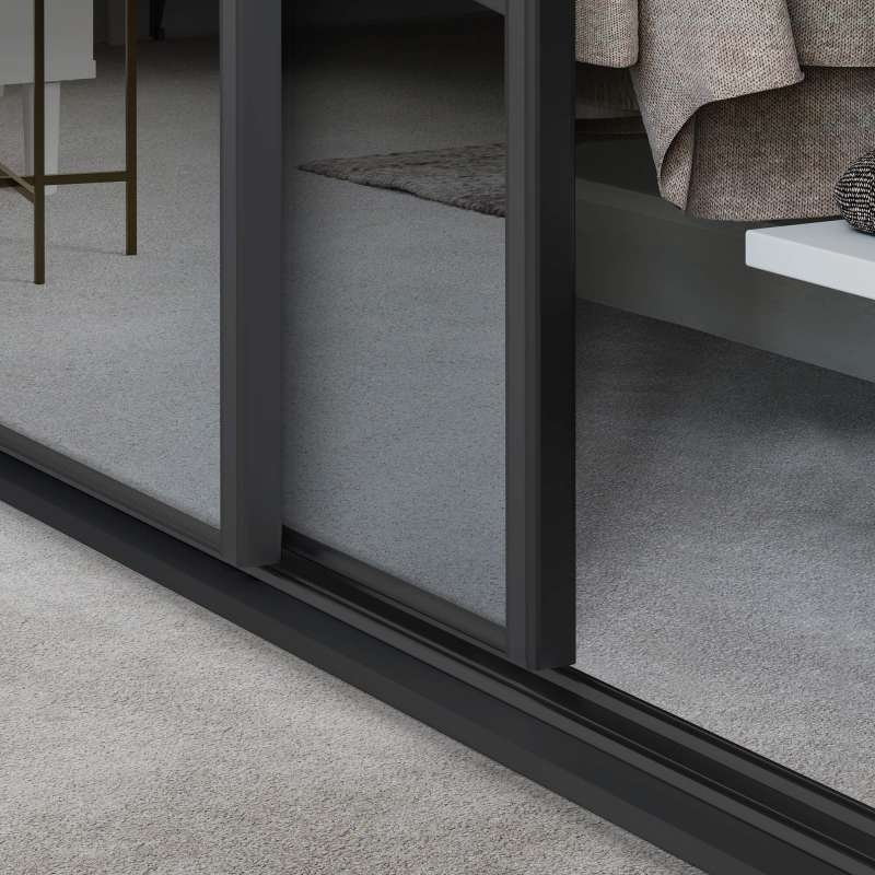 lifestyle picture of classic Black frame and Mirror doors