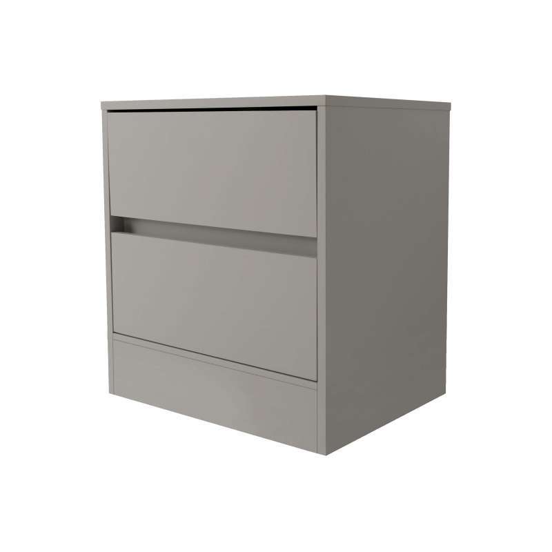 Pebble grey Bedside cabinet with plinth