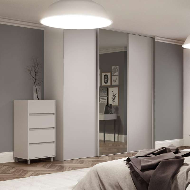 Heritage Cashmere frame/ 2 doors Cashmere panel and one Mirror