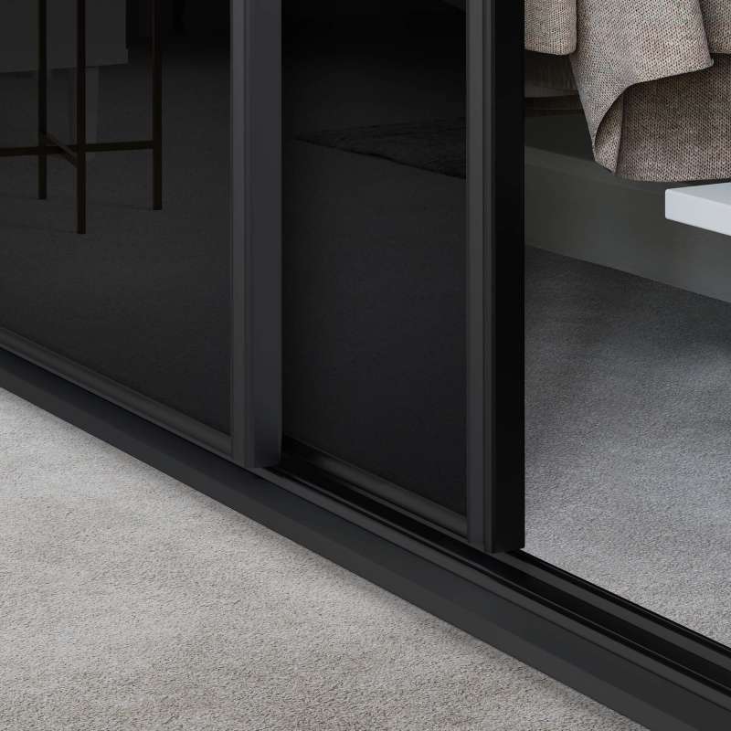 lifestyle picture of classic Black  frame and Black glassdoors