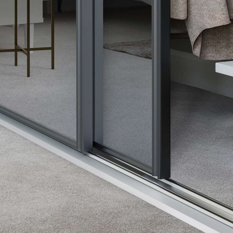 lifestyle picture of classic graphite frame and mirror doors