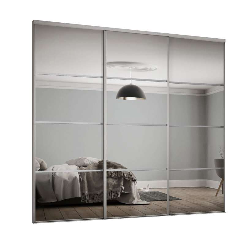 Heritage Silver Frame & 4 Panel Mirror Kit: 3 x 914mm doors (2692mm ...