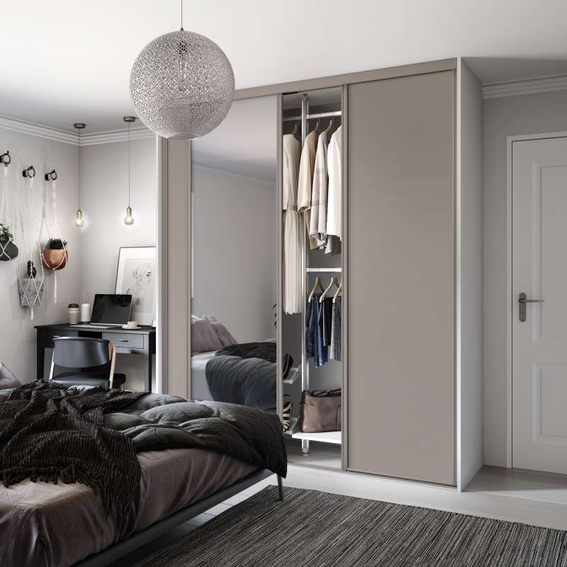 3 Classic Pebble grey frame kit 2 doors Pebble grey & 1 Mirror