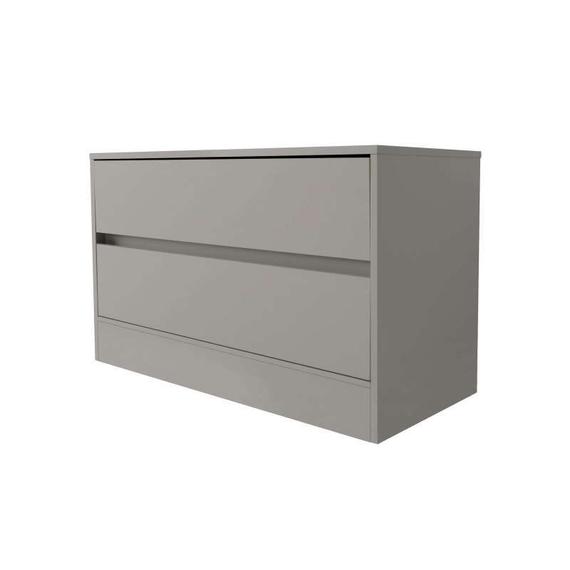 Pebble grey Bedside cabinet with plinth
