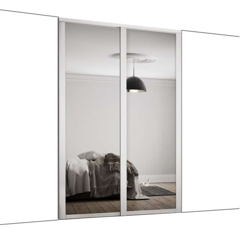 Shaker Platinum white & mirror doors only