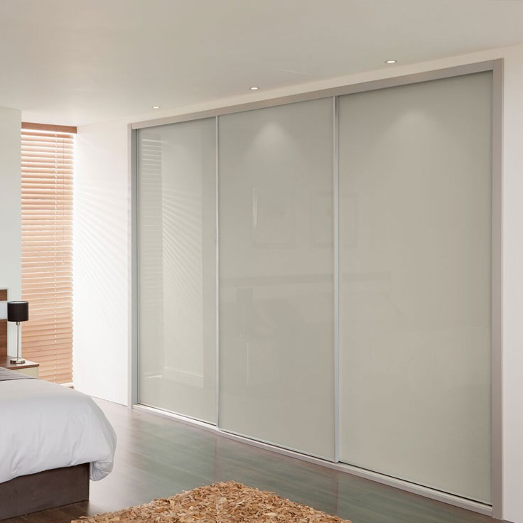 Metro Sliding Wardrobe Doors – Cashmere Glass Single Panels.