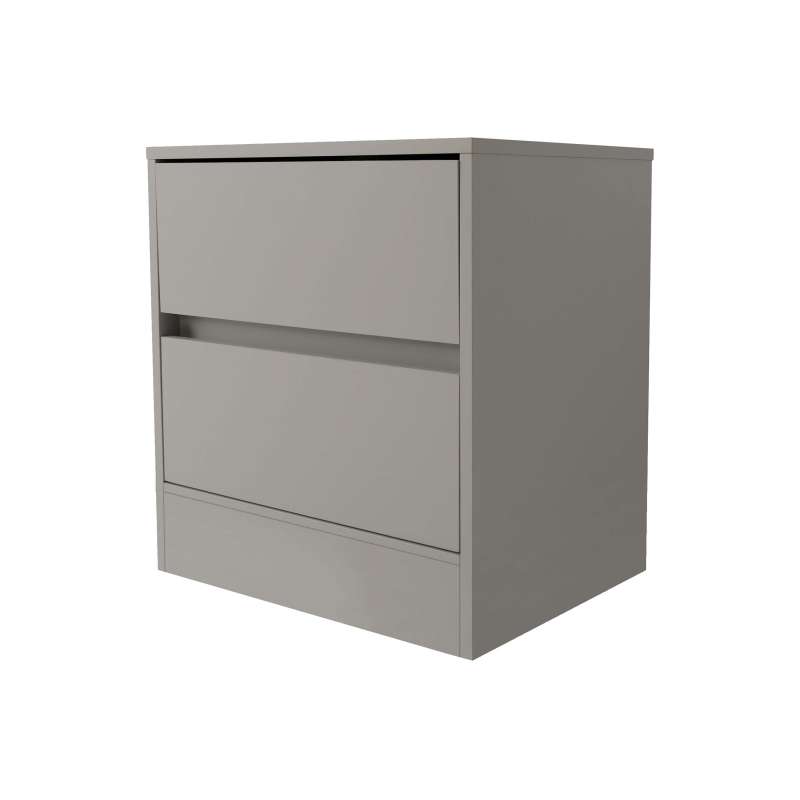 Pebble grey Bedside cabinet with plinth