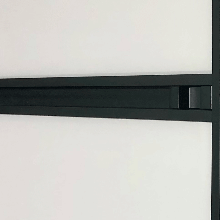 Minimalist Sliding Wardrobe Doors-Black frame-handle detail