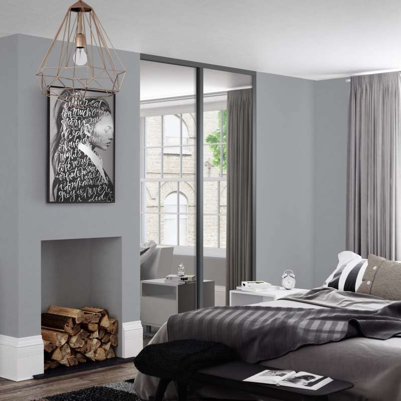 Heritage Graphite frame & Mirror panel doors