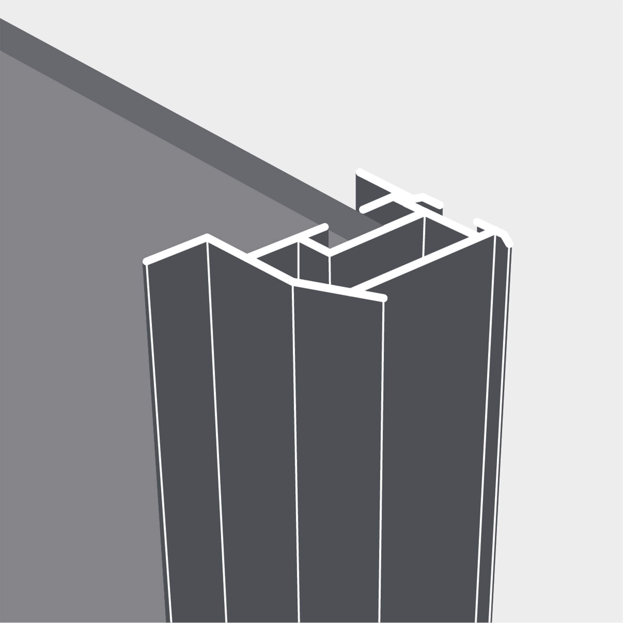 Profile Element Element Black Frame & 4 panel Mirror Kit: 3 x 610mm doors (1784mm wide ...